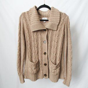 VINTAGE 90S St John's Bay Soft Knit Cardigan Sweater in Brown